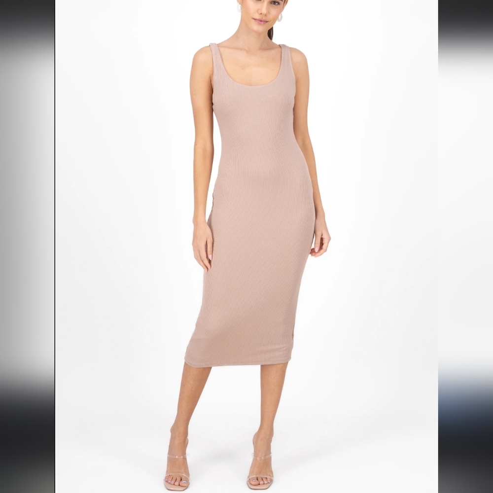 New w/Tags Forever 21 Ribbed Cotton Midi Dress XS Extra Small